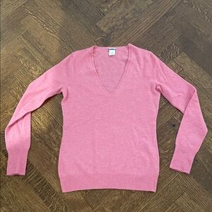 J. Crew Women's V-Neck Sweater in Soft Pink